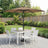 Outdoor Sun Umbrella - 2.7m - Metal Pole - Adjustable Tilt