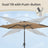 Outdoor Sun Umbrella - 2.7m - Metal Pole - Adjustable Tilt