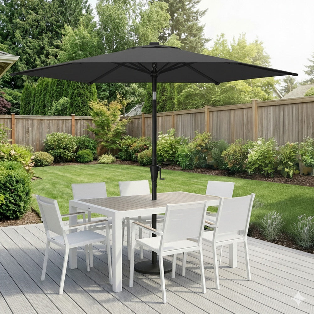 Outdoor Patio Umbrella - 2.7m - Polyester - Crank Handle