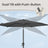 Outdoor Patio Umbrella - 2.7m - Polyester - Crank Handle