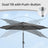 Patio Umbrella - 3m - Steel Frame - Solar-Powered LED Lights