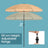 Garden Umbrella - Polyester - Beige - 30° Tilt and Height Adjustable with Portable Carry Bag