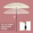 Garden Umbrella - Polyester - Beige - 30° Tilt and Height Adjustable with Portable Carry Bag