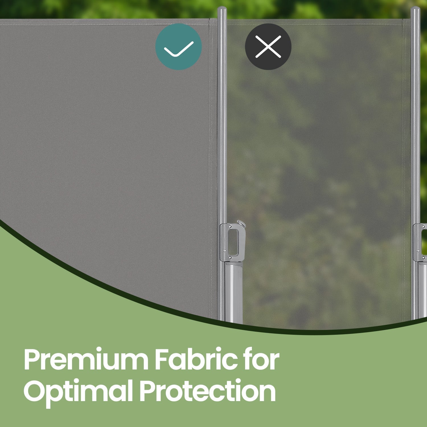 Extendable Side Awning - UPF 50+ Sun Protection - Steel - Anthracite Grey