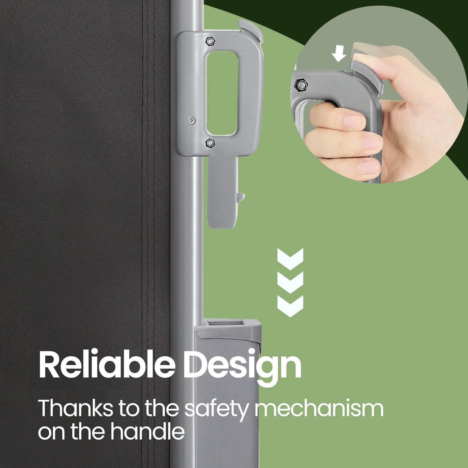 Extendable Side Awning - UPF 50+ Sun Protection - Steel - Anthracite Grey