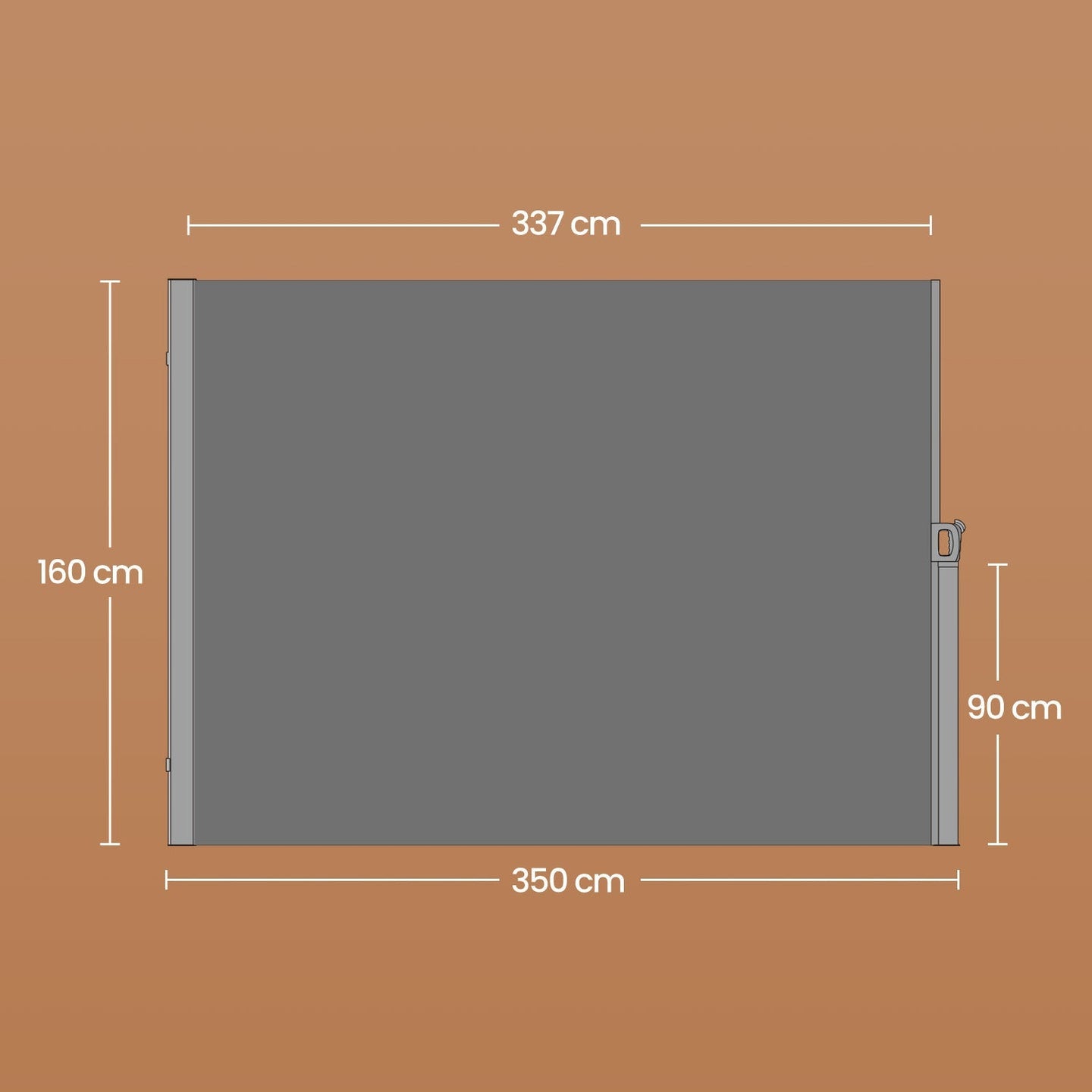 Side Awning - Steel - Anthracite Grey - Extendable Privacy Screen with UPF 50+ Sun Protection