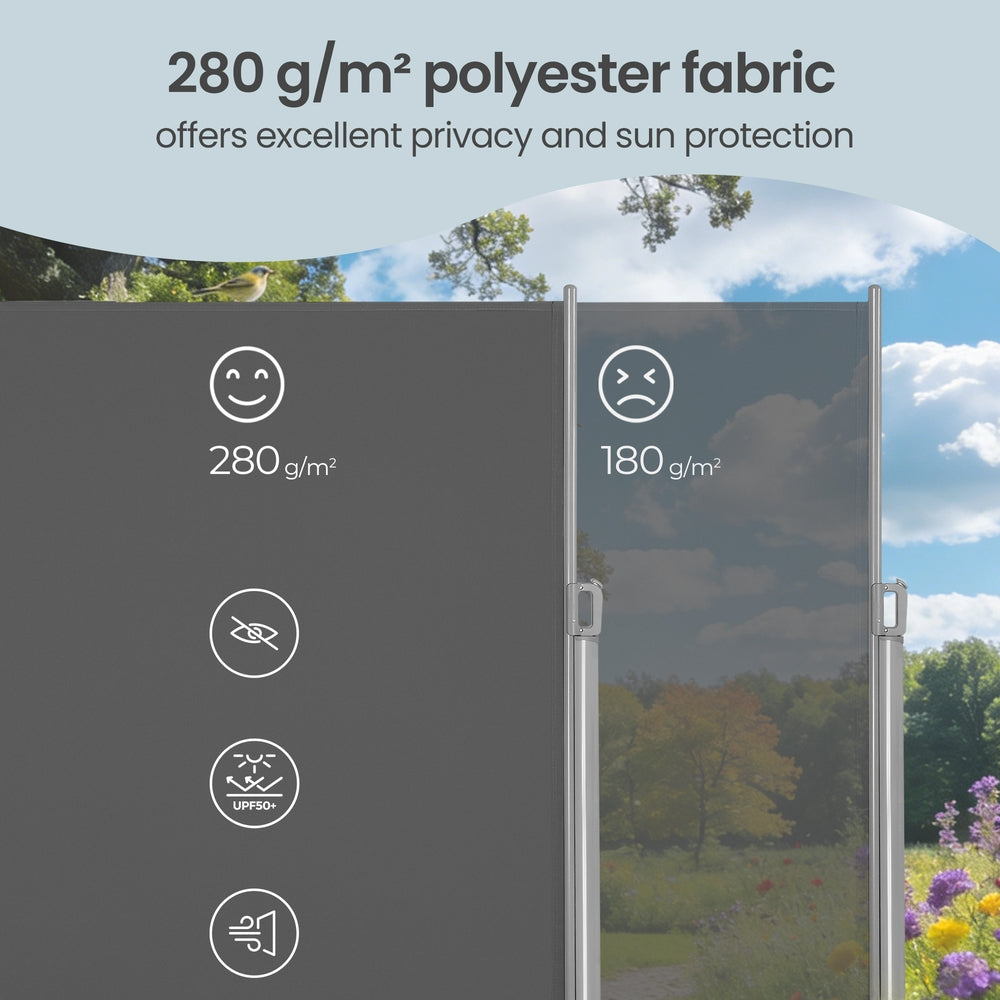 Retractable Privacy Screen - 180x300 - Aluminium Alloy - Waterproof