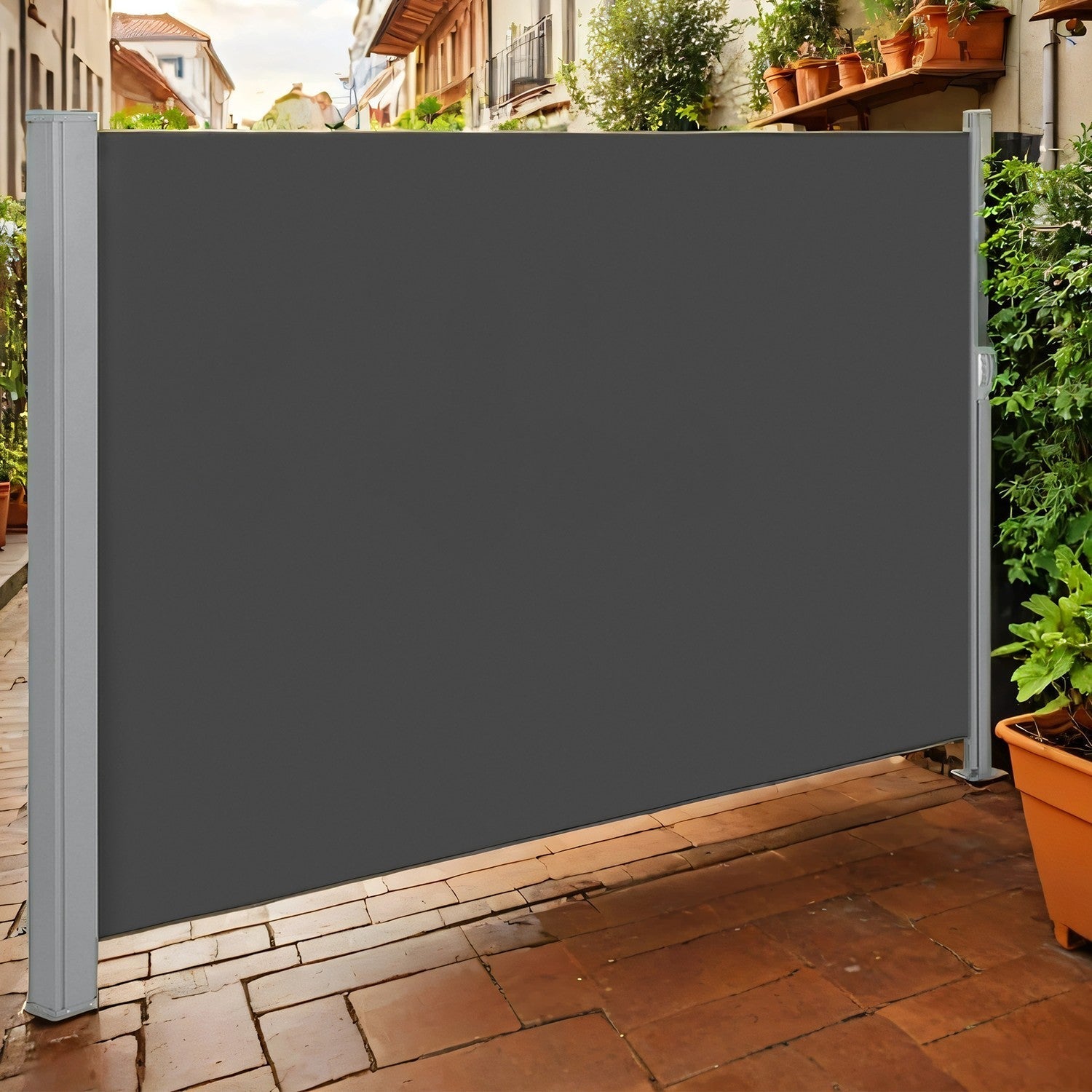 Extendable Side Shade - Steel - Anthracite Grey - Privacy Screen and Sun Protection