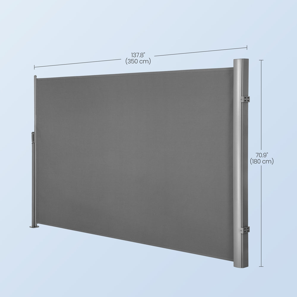 Extendable Side Shade Privacy Screen - Aluminium - Grey