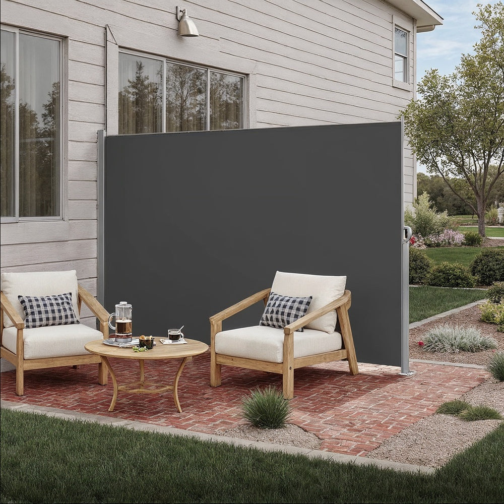 Extendable Side Shade - Steel and Polyester - Dark Grey