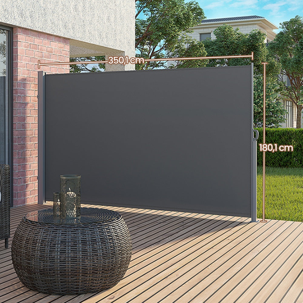 Extendable Side Shade - Steel and Polyester - Dark Grey