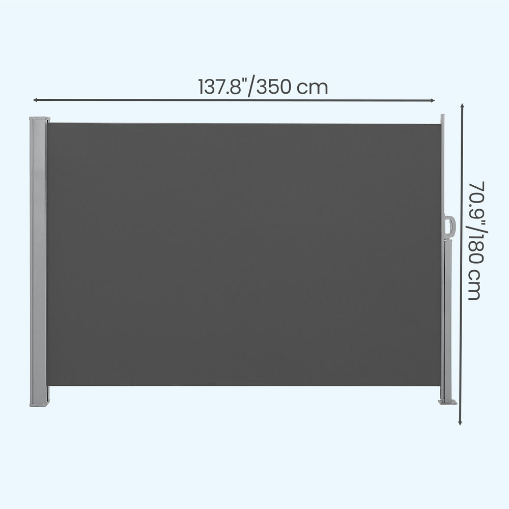 Extendable Side Shade - Steel and Polyester - Dark Grey