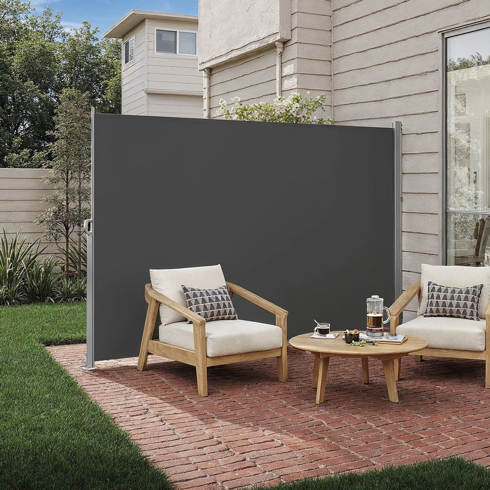 Extendable Side Shade - Steel and Polyester - Dark Grey