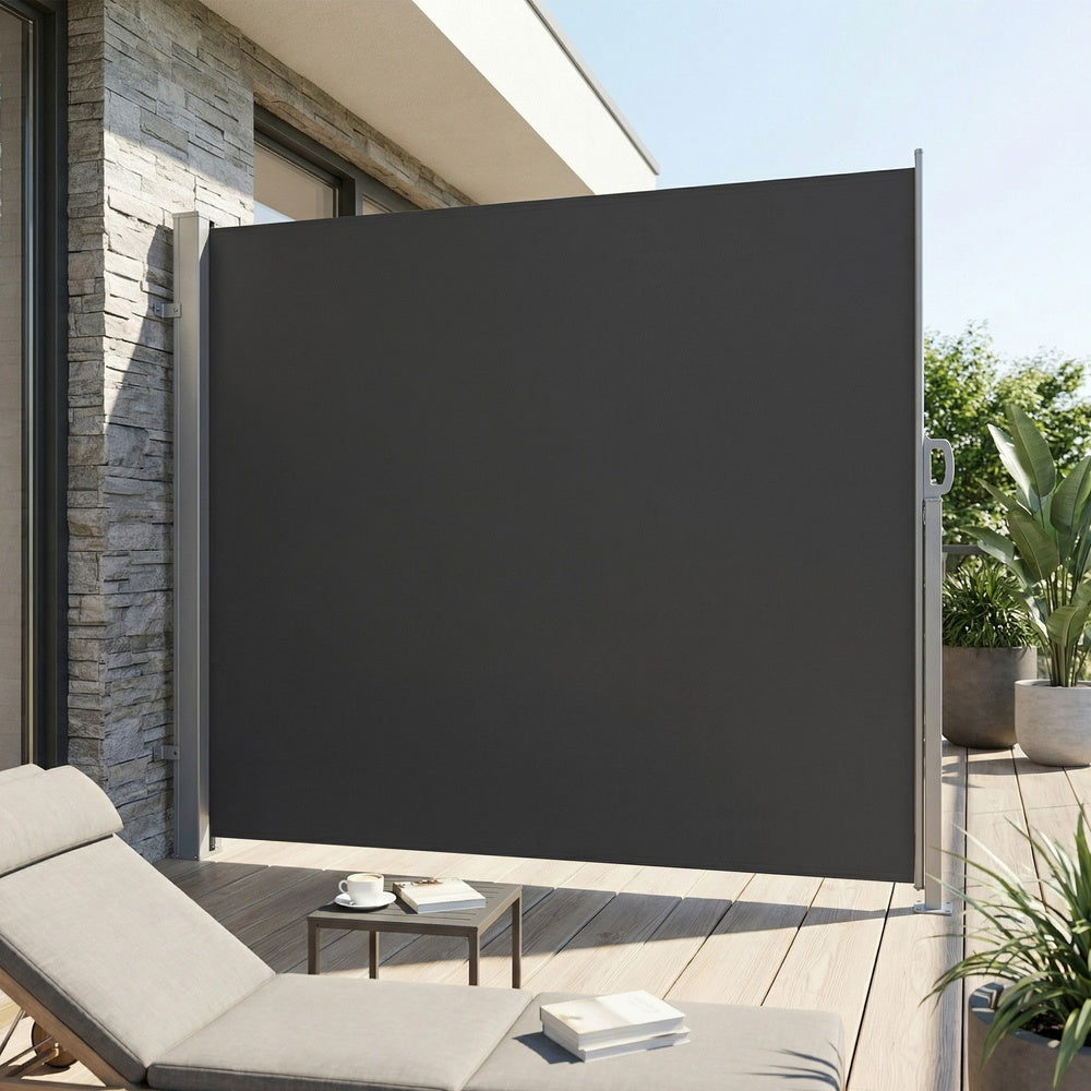 Extendable Side Shade - Steel and Polyester - Dark Grey