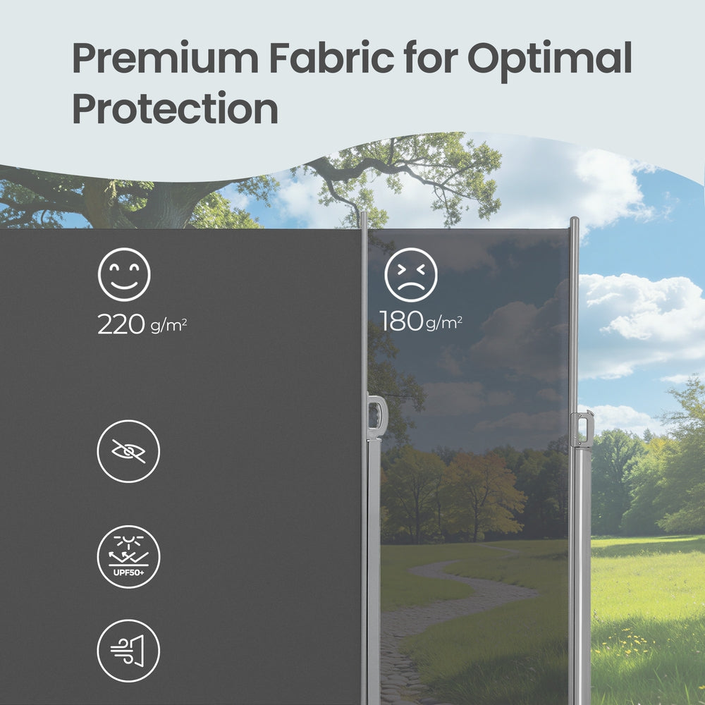 Extendable Side Shade - Steel and Polyester - Dark Grey