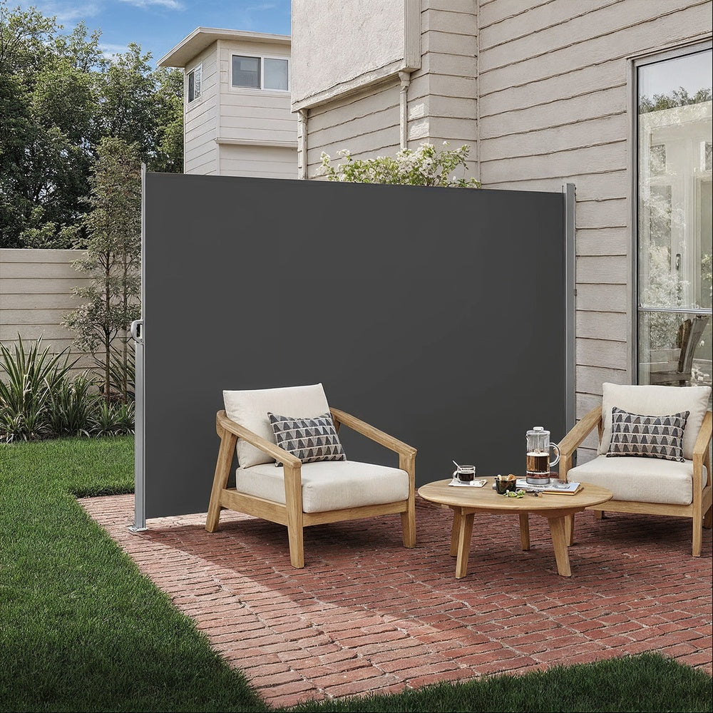 Extendable Side Shade - Steel and Polyester - Dark Grey