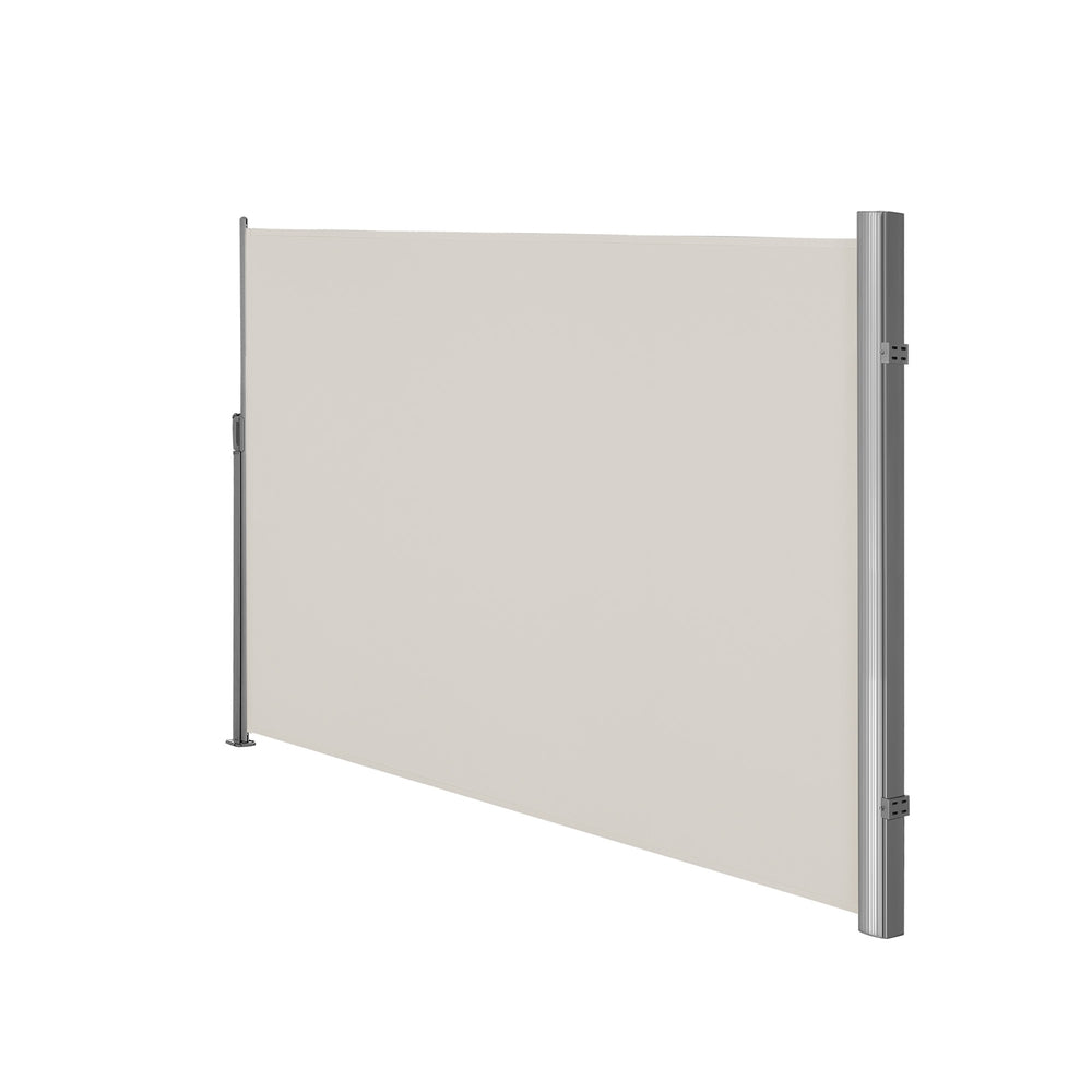 Extendable Side Shade - Powder-Coated Metal Pole and Housing - Taupe