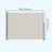 Extendable Side Shade - Powder-Coated Metal Pole and Housing - Taupe