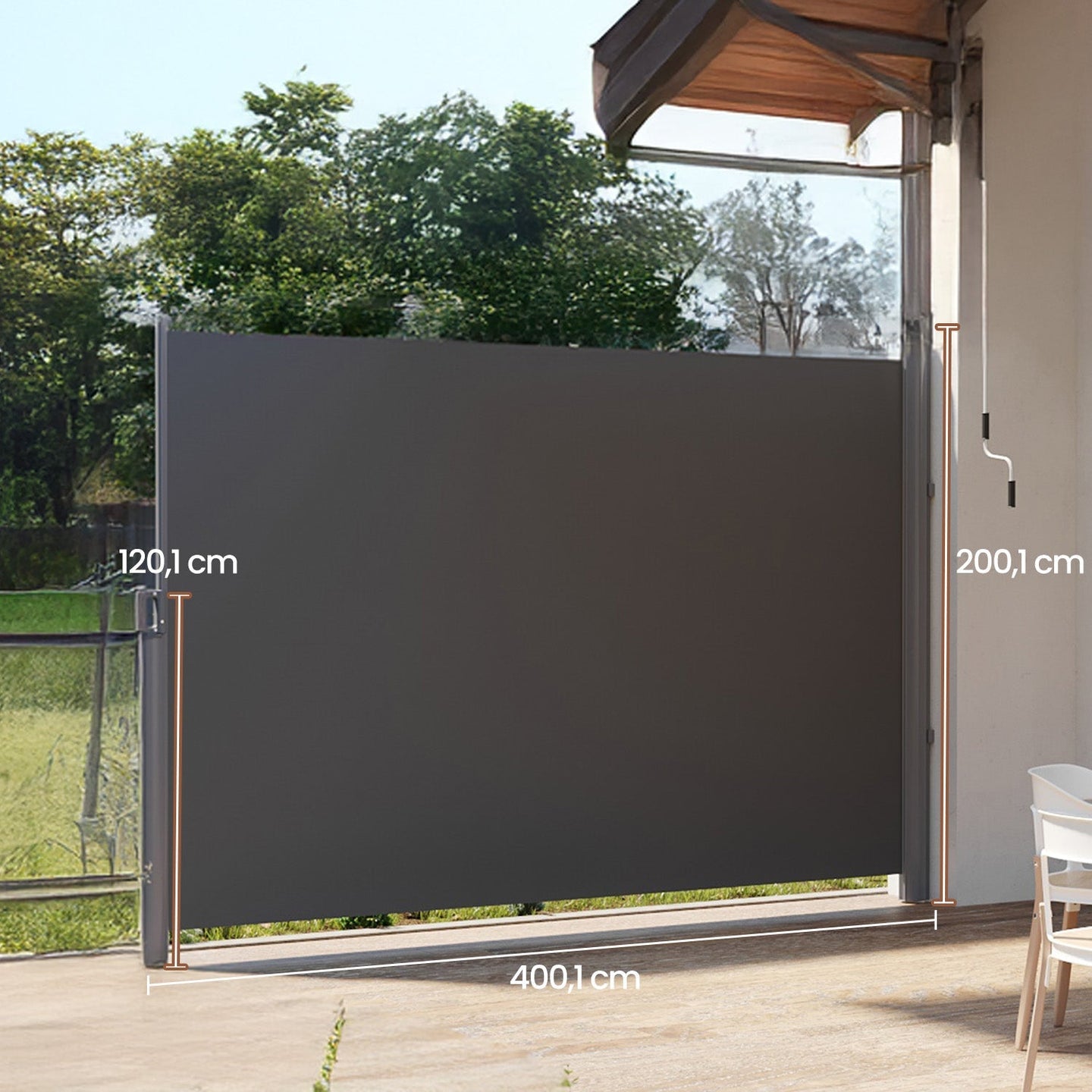 Retractable Side Awning - Aluminum Alloy - Anthracite