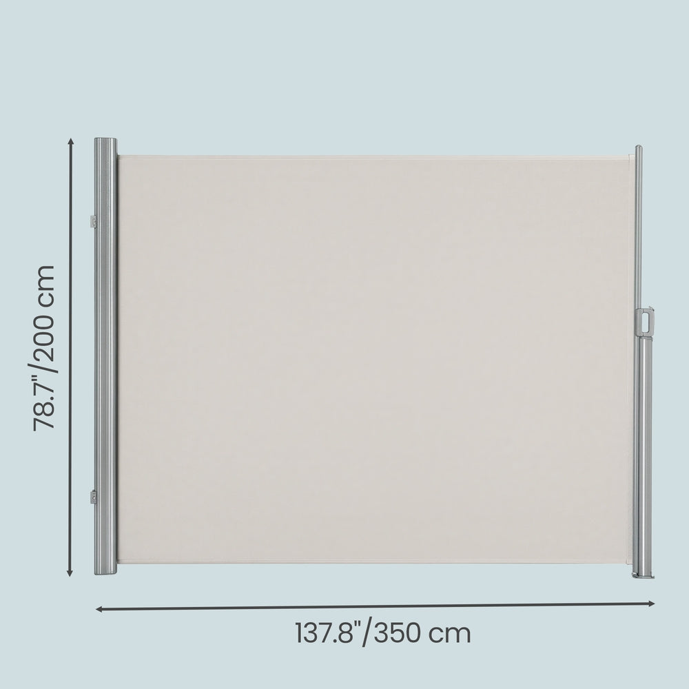 Extendable Side Shade, Privacy Screen - Aluminium - Beige