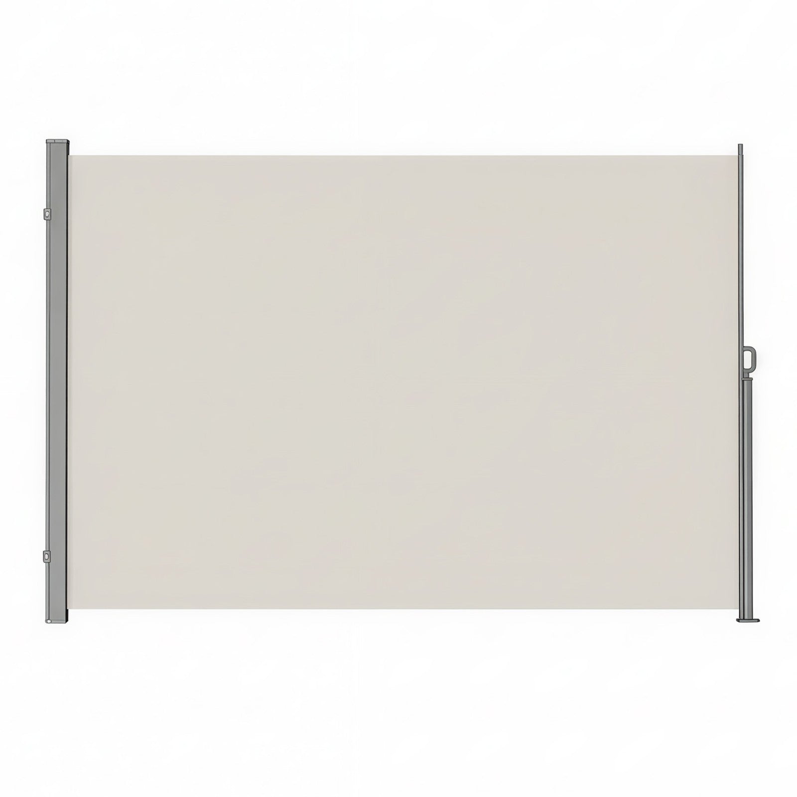 Extendable Side Shade, Privacy Screen - Steel and Polyester - Beige