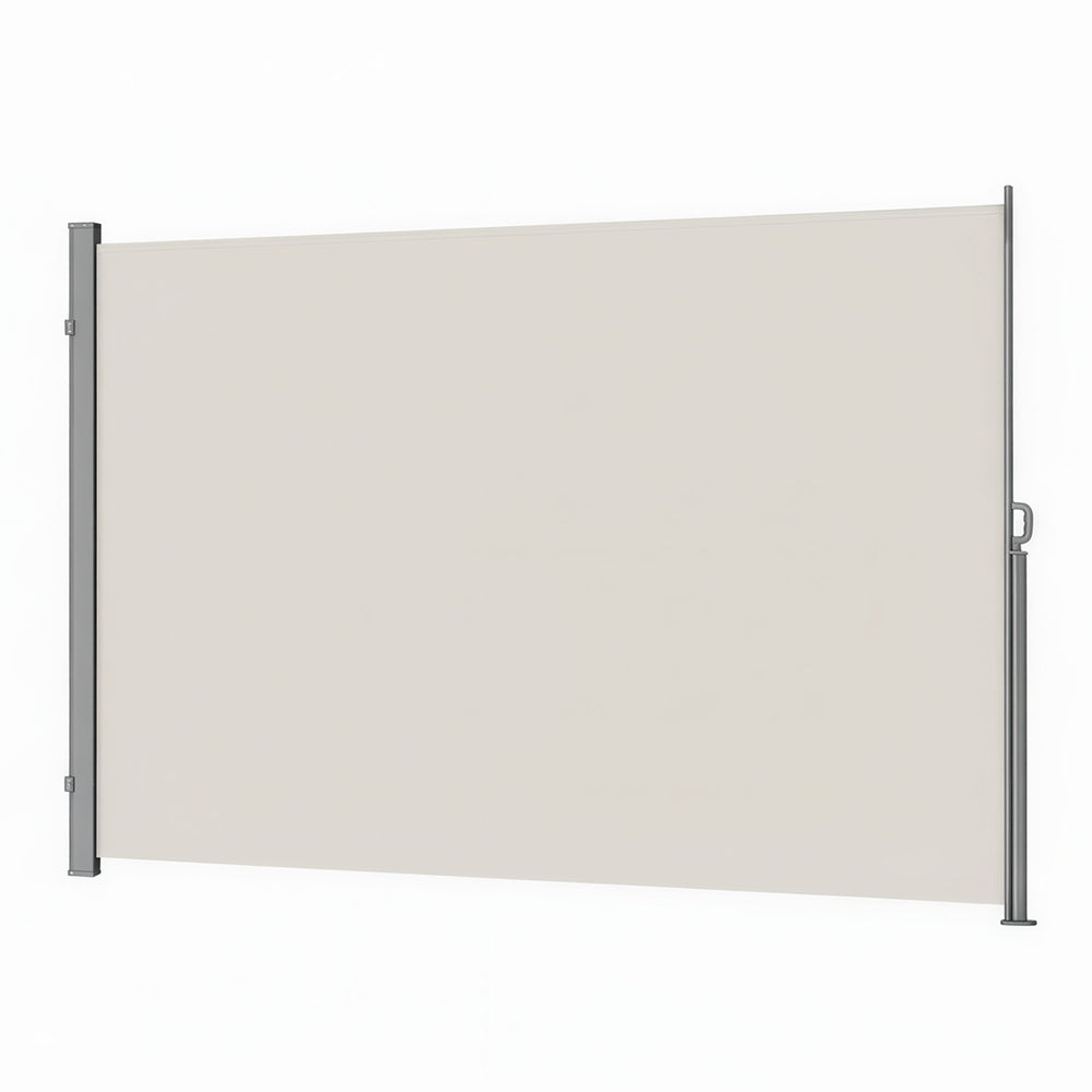 Extendable Side Shade, Privacy Screen - Steel and Polyester - Beige