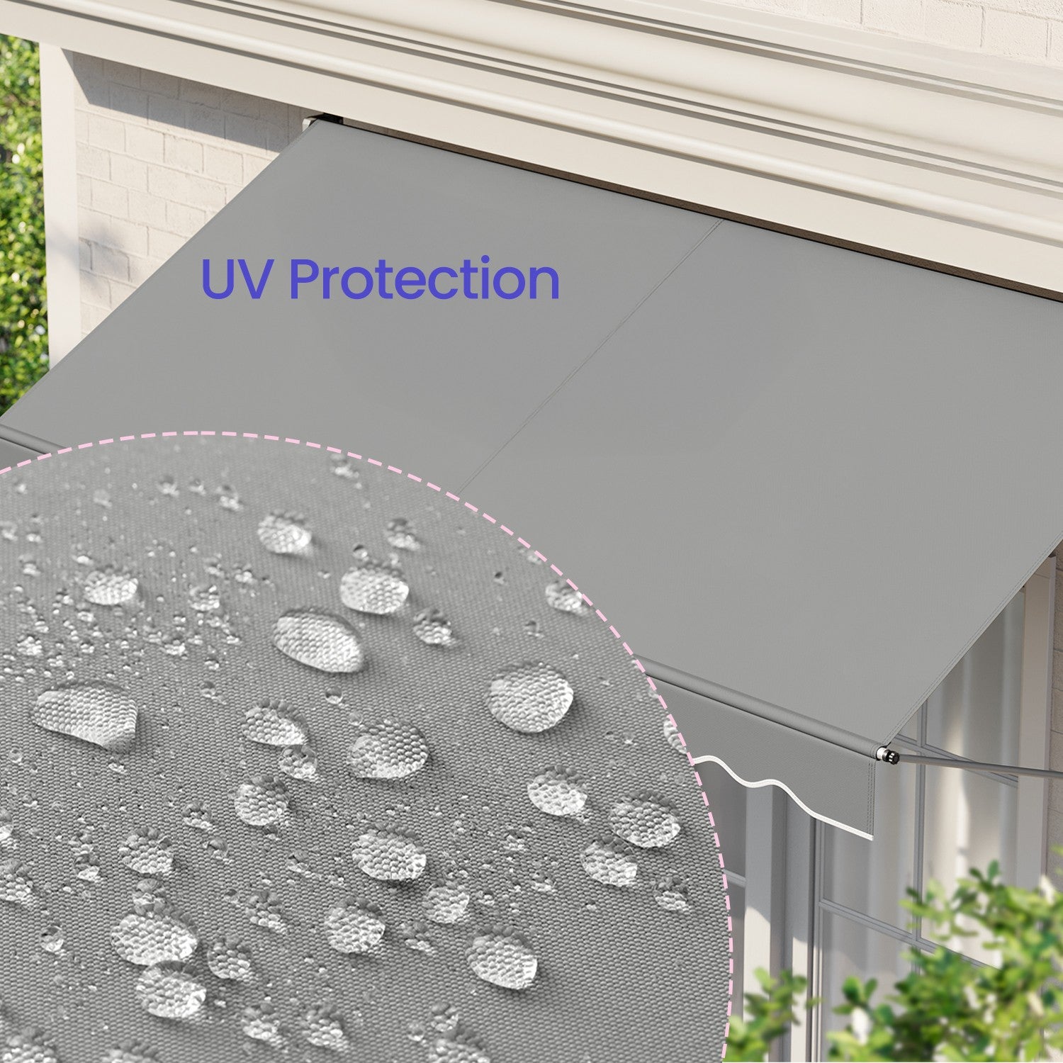 Retractable Awning - Fabric - Grey - Manual and Height-Adjustable with Crank