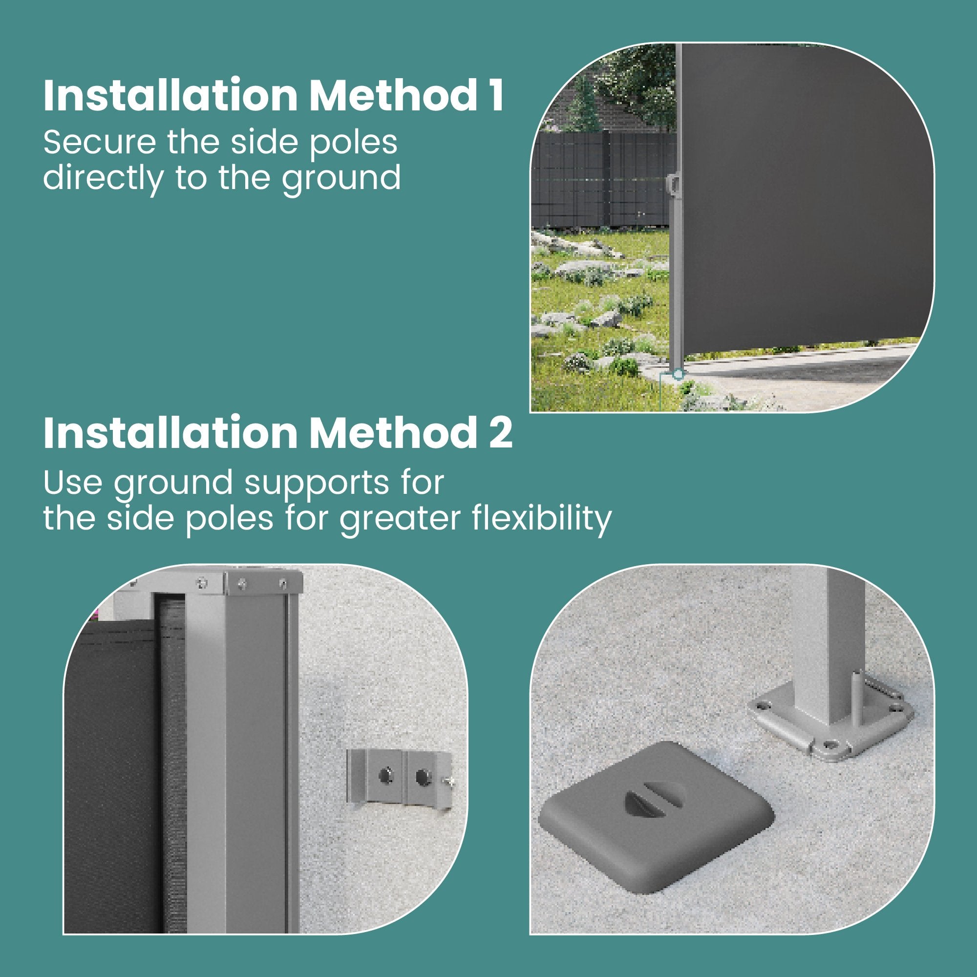 Extendable Side Shade - Steel - Anthracite Grey - Privacy Screen and Sun Protection for Patio