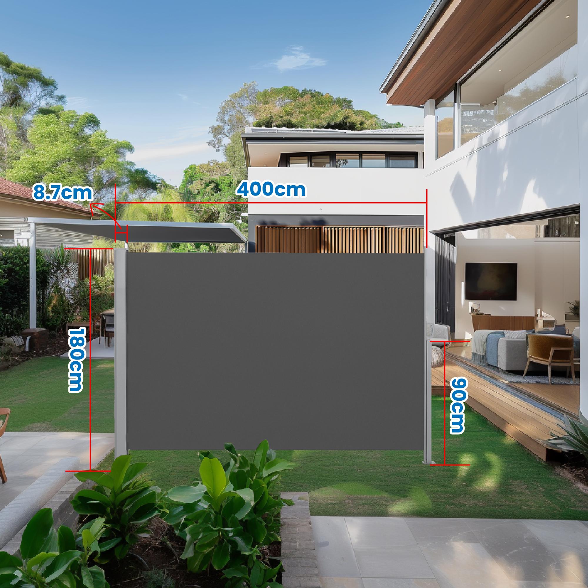 Extendable Side Shade - Steel - Anthracite Grey - Privacy Screen for Patio
