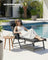 Foldable Sun Lounger - Synthetic Fabric and Aluminium - Slate Grey