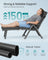 Foldable Sun Lounger - Synthetic Fabric and Aluminium - Slate Grey