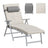 Foldable Sun Lounger - Synthetic Fabric and Aluminium - Sand Beige