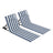 Folding Beach Sunloungers - Fabric - Lake Blue - Set of 2 with Reclining Backrest and Portable Design