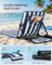 Set of 2 Folding Beach Sunloungers - Steel Tube and Oxford Fabric - Midnight Blue and Cloud White