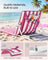 Set of 2 Folding Beach Sunloungers - Steel Tube and Oxford Fabric - Strawberry Red and Cloud White