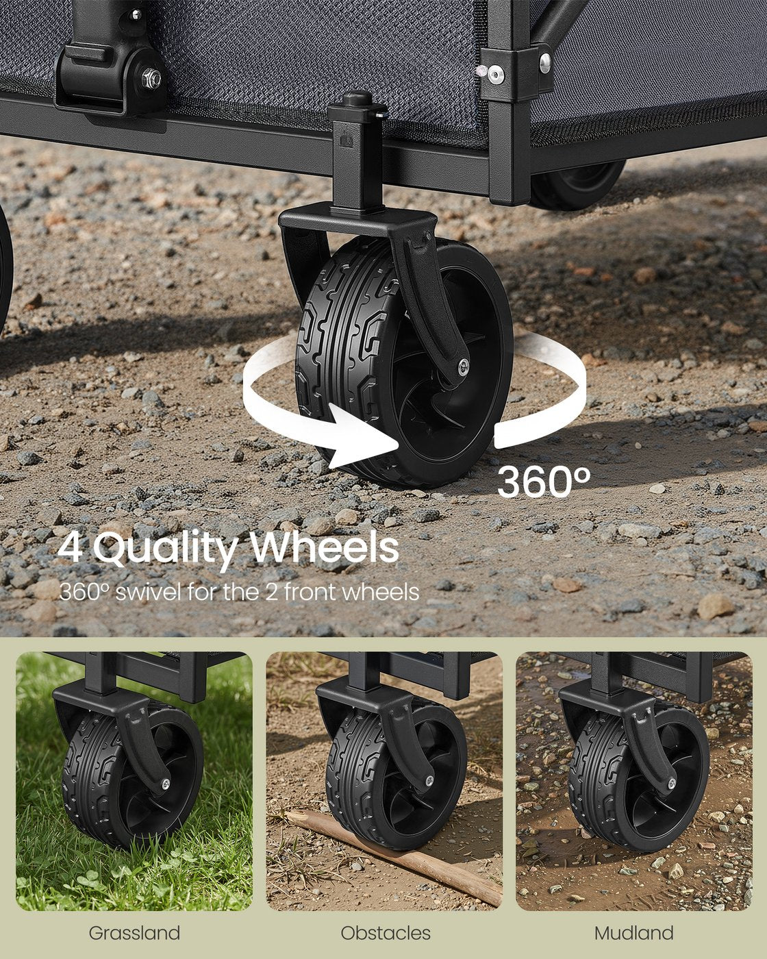 Foldable Camping Cart - Steel - with Adjustable Handle