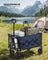 Foldable Camping Cart - Steel - Midnight Blue - with Adjustable Handle