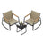 Set of Garden Rocking Chair - Synthetic Fabric and Steel - Light Brown