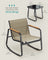 Set of Garden Rocking Chair - Synthetic Fabric and Steel - Light Brown