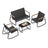 Set of Garden Rocking Chair - Synthetic Fabric and Steel - Ink Black