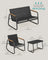Set of Garden Rocking Chair - Synthetic Fabric and Steel - Ink Black