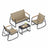 Set of Garden Rocking Chair - Synthetic Fabric and Steel - Light Brown