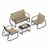 Set of Garden Rocking Chair - Synthetic Fabric and Steel - Ink Black