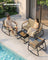 Set of Garden Rocking Chair - Synthetic Fabric and Steel - Light Brown