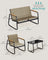 Set of Garden Rocking Chair - Synthetic Fabric and Steel - Light Brown
