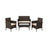 Outdoor Furniture Set - Black and Beige - Polyrattan