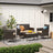 Outdoor Furniture Set - Black and Beige - Polyrattan