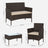 Outdoor Furniture Set - Black and Beige - Polyrattan