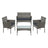Garden Furniture Set - Galvanized Iron Frame and Polyrattan PE - Grey