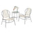 Garden Bistro Set - PE and Steel - Dove Grey - with Side Table